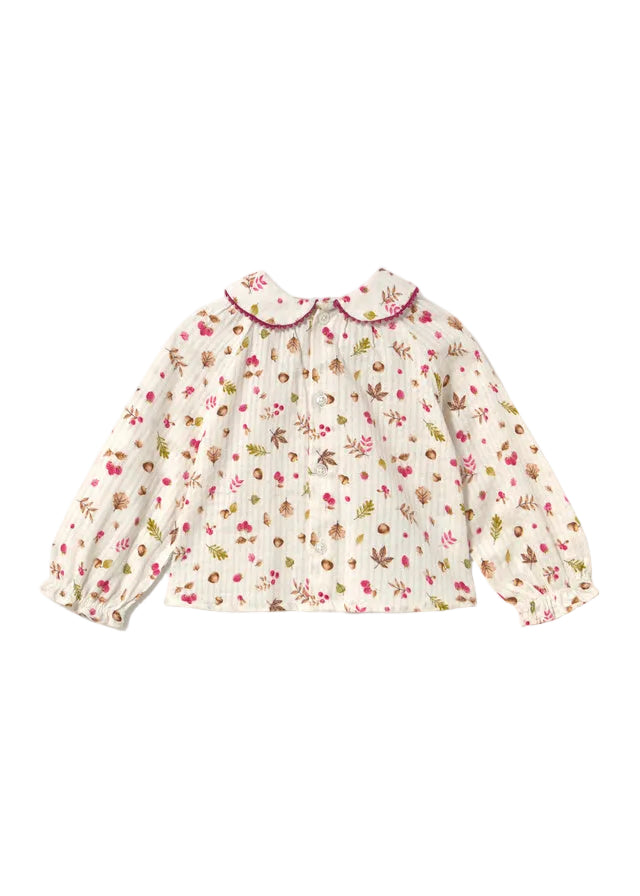shirt l/s raspberry detail blouse - cream-031