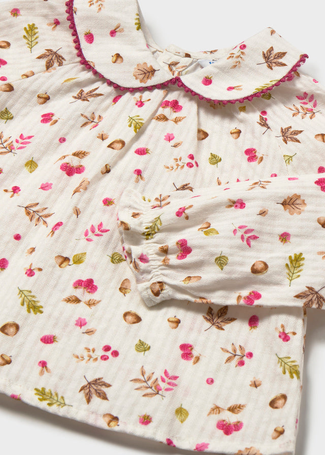 shirt l/s raspberry detail blouse - cream-031