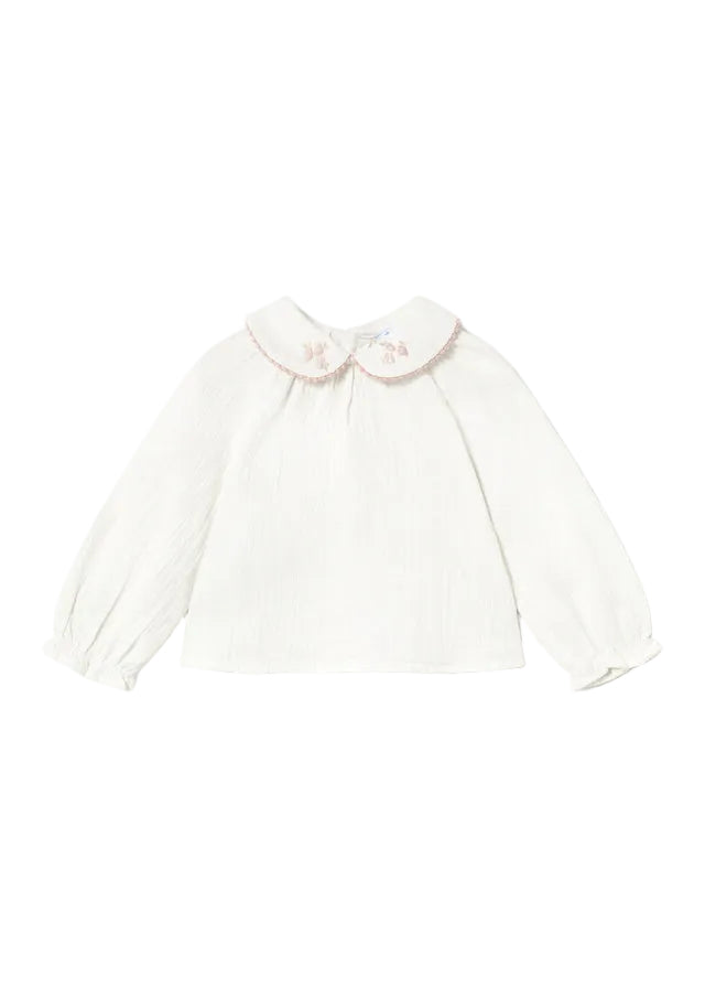 shirt l/s raspberry detail blouse - cream-031