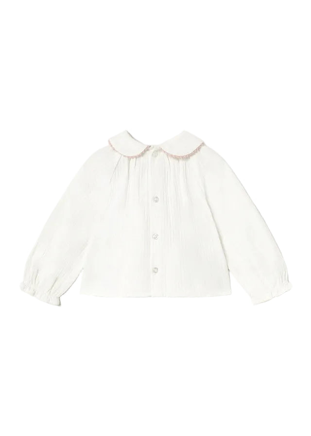 shirt l/s raspberry detail blouse - cream-031