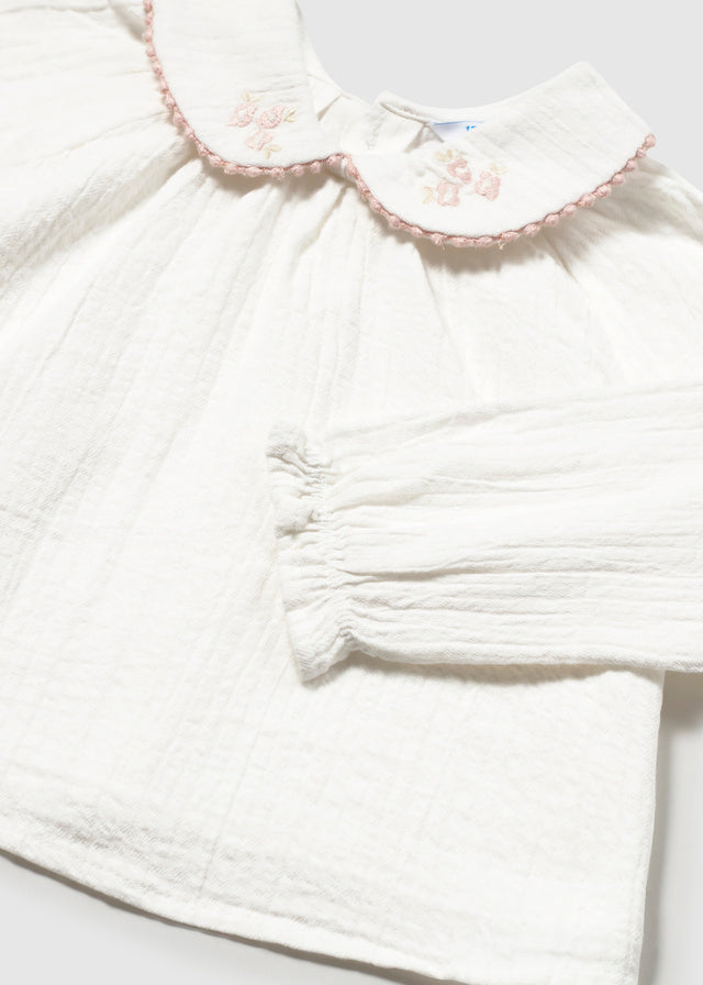 shirt l/s raspberry detail blouse - cream-031