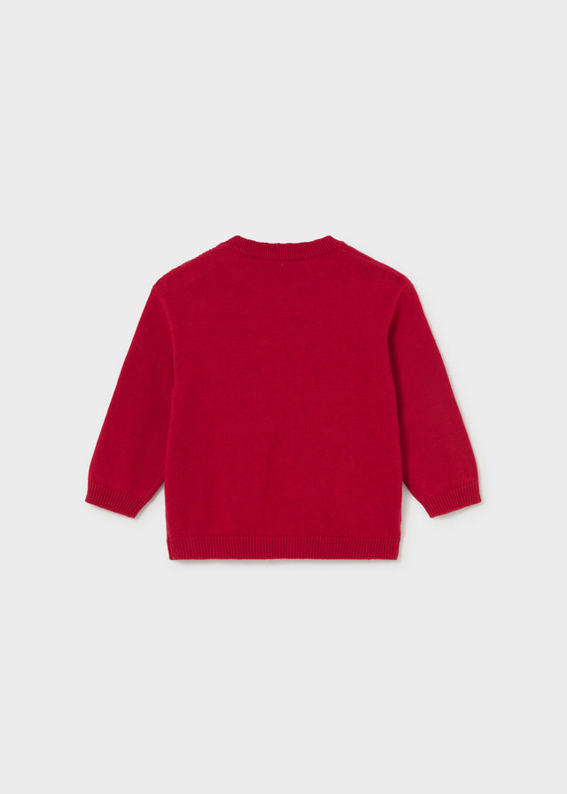 top l/s graphic dog sweater - red-085