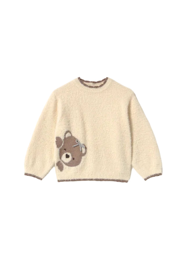 top l/s mohair bear sweater - soy-047