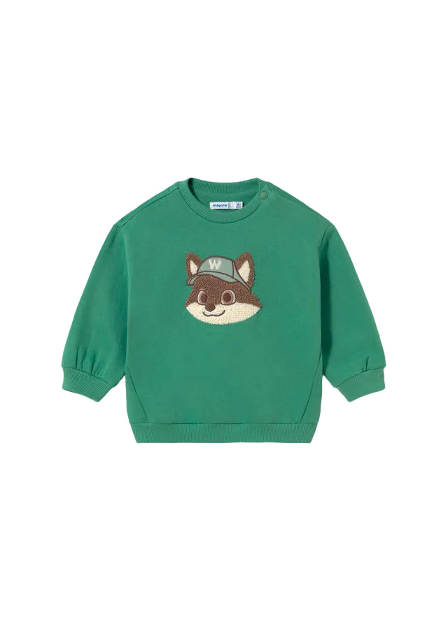 top l/s sherpa dog sweatshirt - acacia green-017