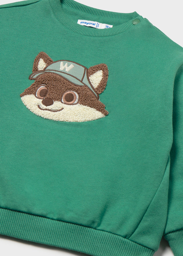 top l/s sherpa dog sweatshirt - acacia green-017