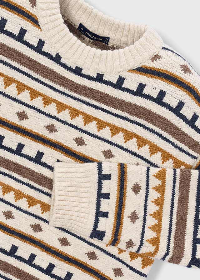 top l/s jacquard knit sweater - oat-25
