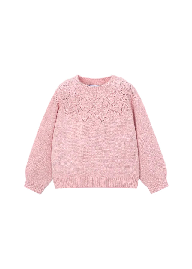 top s/s popcorn knit sweater - pastel mix-061