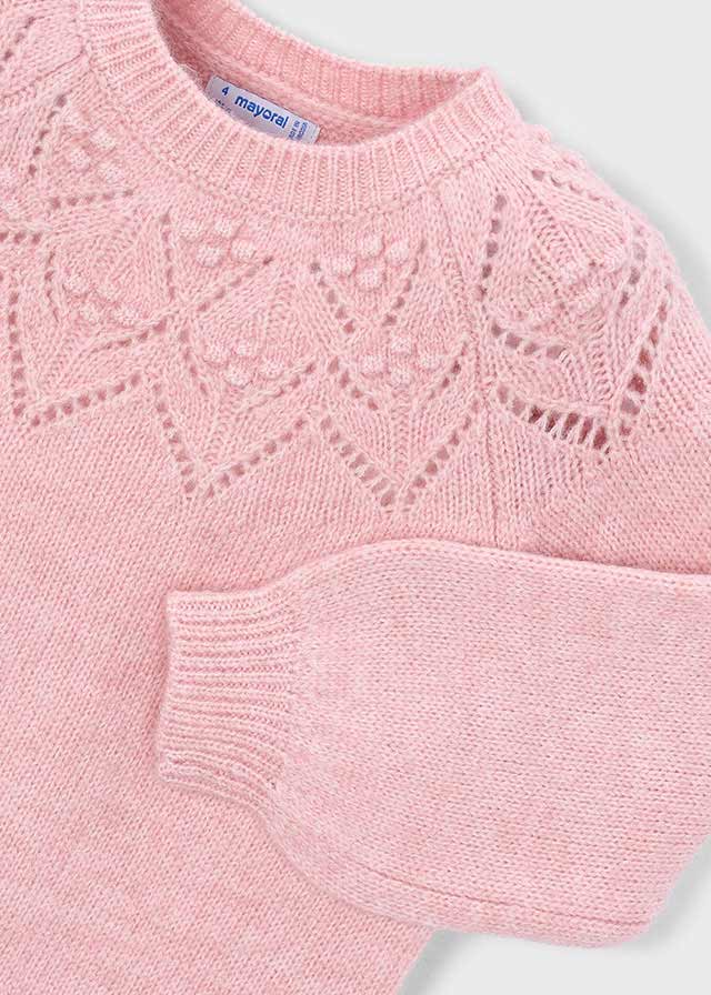 top s/s popcorn knit sweater - pastel mix-061