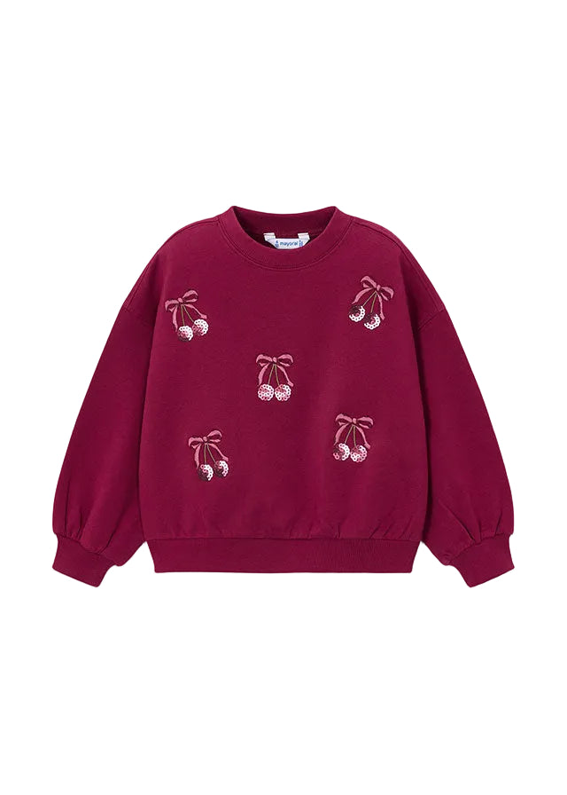 top l/s graphic printed sweatshirt - cherry-074