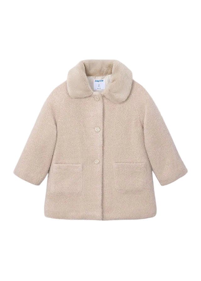 coat mohair texture collared long - chickpea-029
