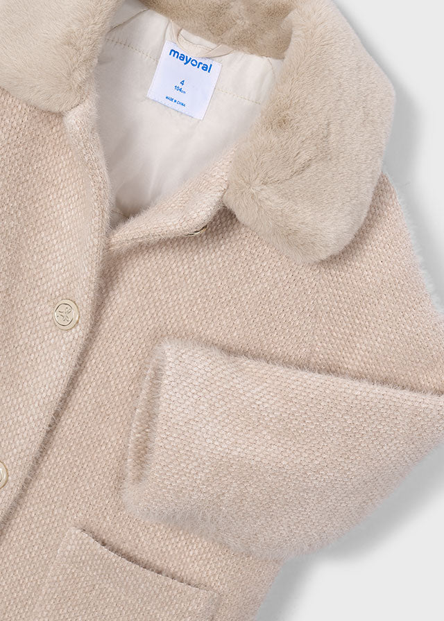 coat mohair texture collared long - chickpea-029