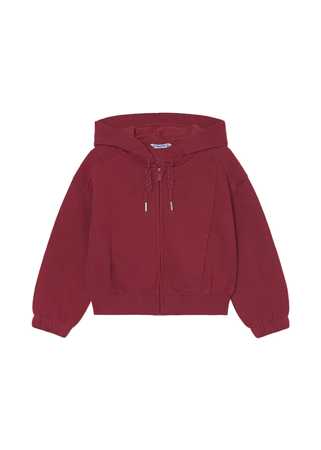 top l/s sparkly zip up hoodie - cherry-062