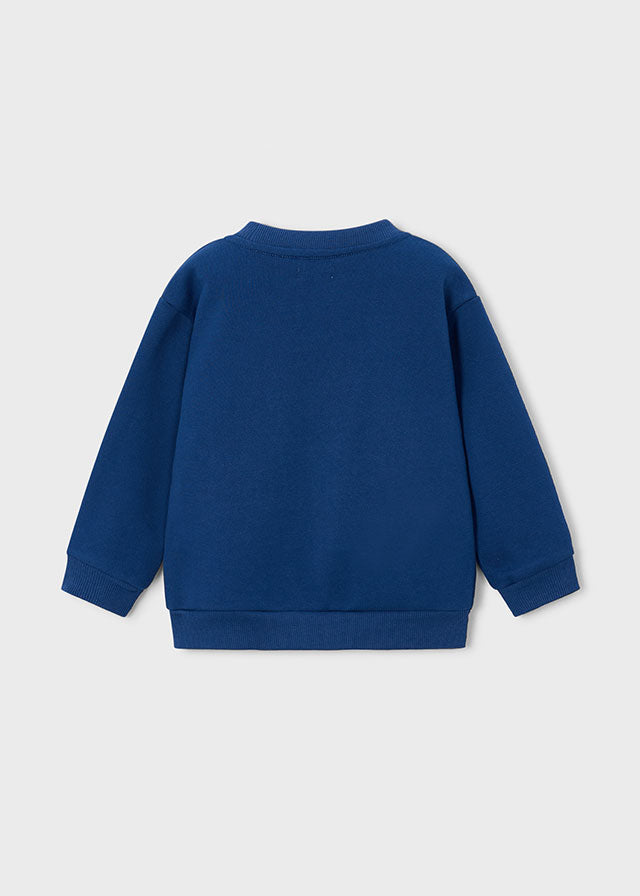 top l/s embossed robot sweatshirt - atlantic-071