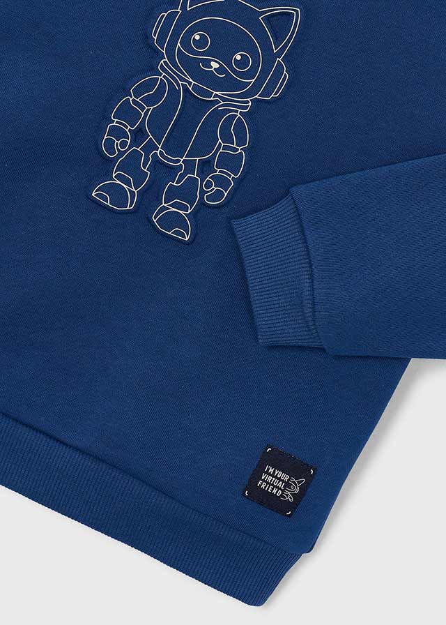 top l/s embossed robot sweatshirt - atlantic-071