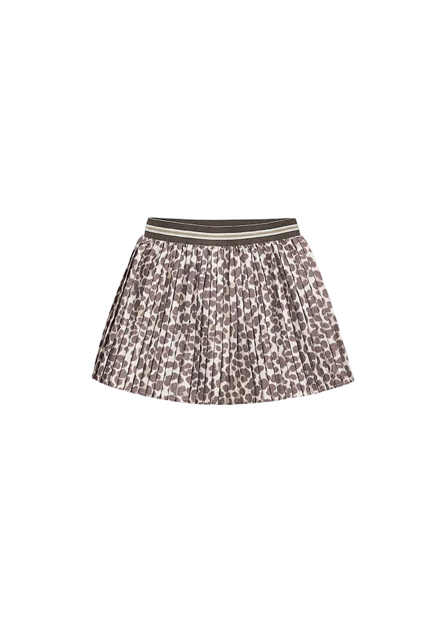 skirt printed accordion pleated - bottle grey-082