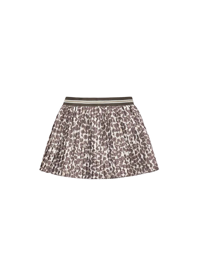 skirt printed accordion pleated - chestnut-083