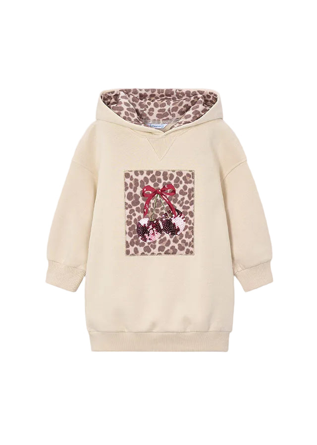 dress leopard cherry graphic hooded sweatshirt - cherry-027