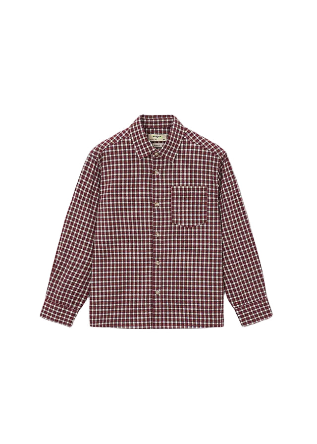 shirt l/s mini plaid - terracotta-377