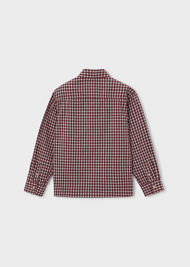 shirt l/s mini plaid - terracotta-377