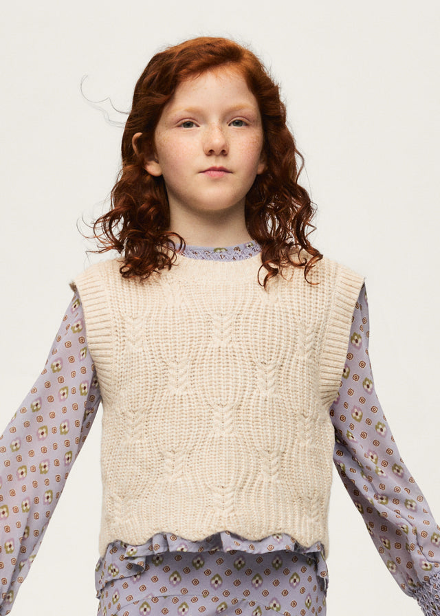 vest textured knit open back - vivid humu-033