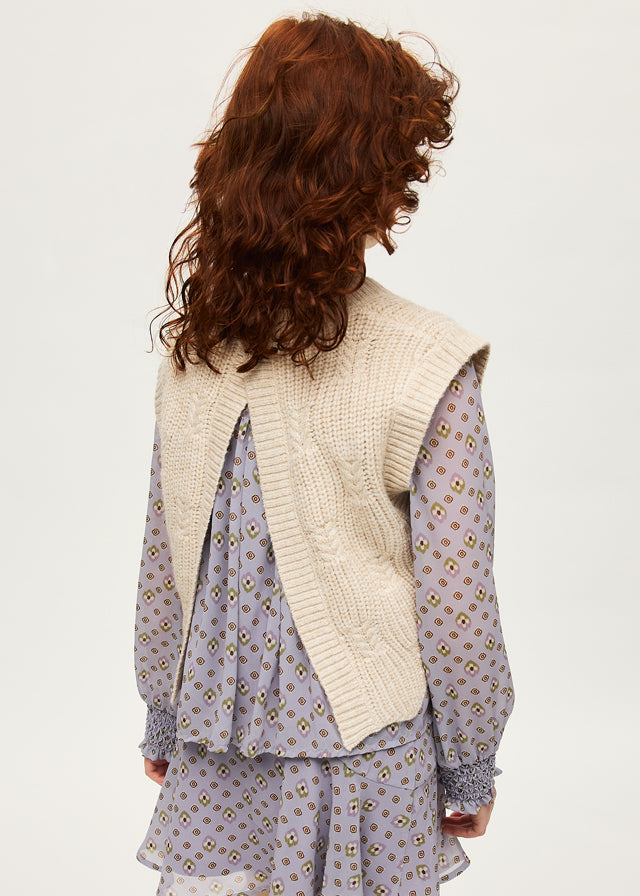 vest textured knit open back - vivid humu-033