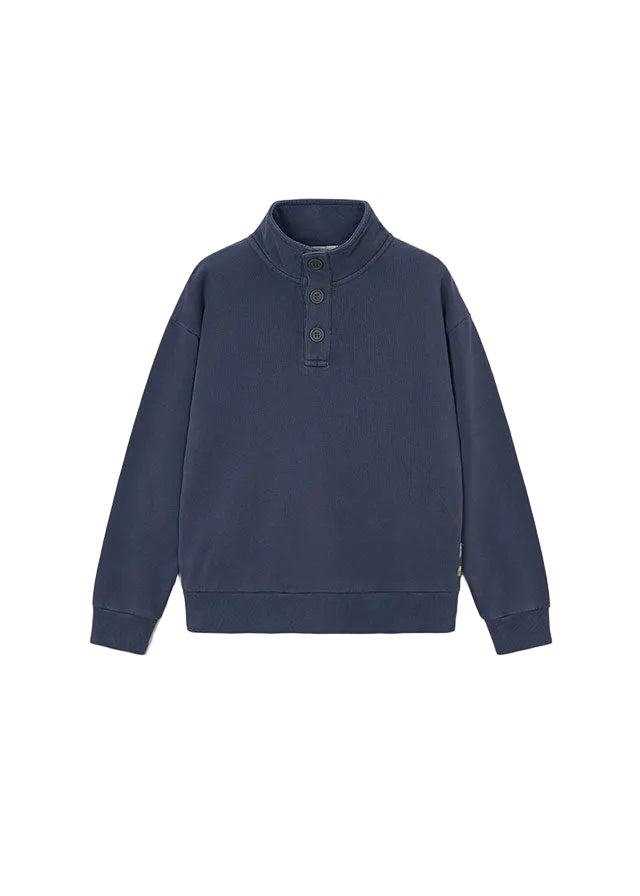 polo l/s button up sweatshirt - indigo-440
