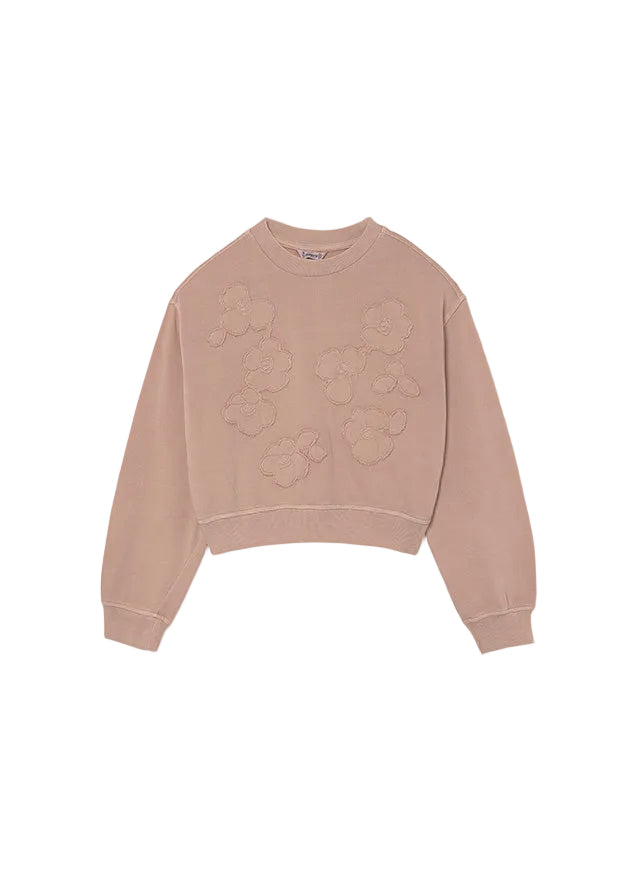 top l/s flower patch sweatshirt - blush-046