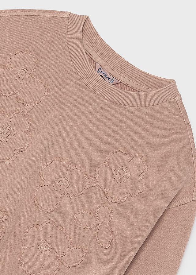 top l/s flower patch sweatshirt - blush-046