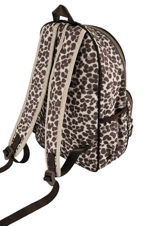 backpack leopard print with pencil case - chestnut-025