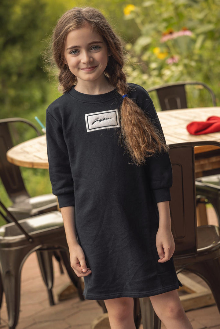 dress sherpa patch sweat - black