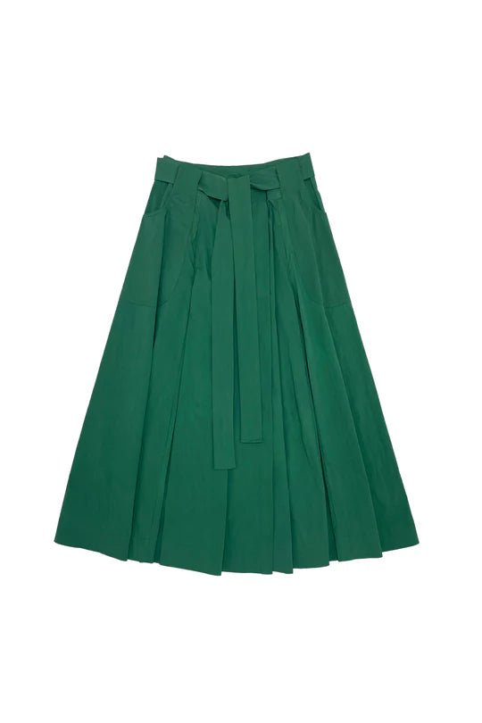 skirt gabriele pleated with belt - green