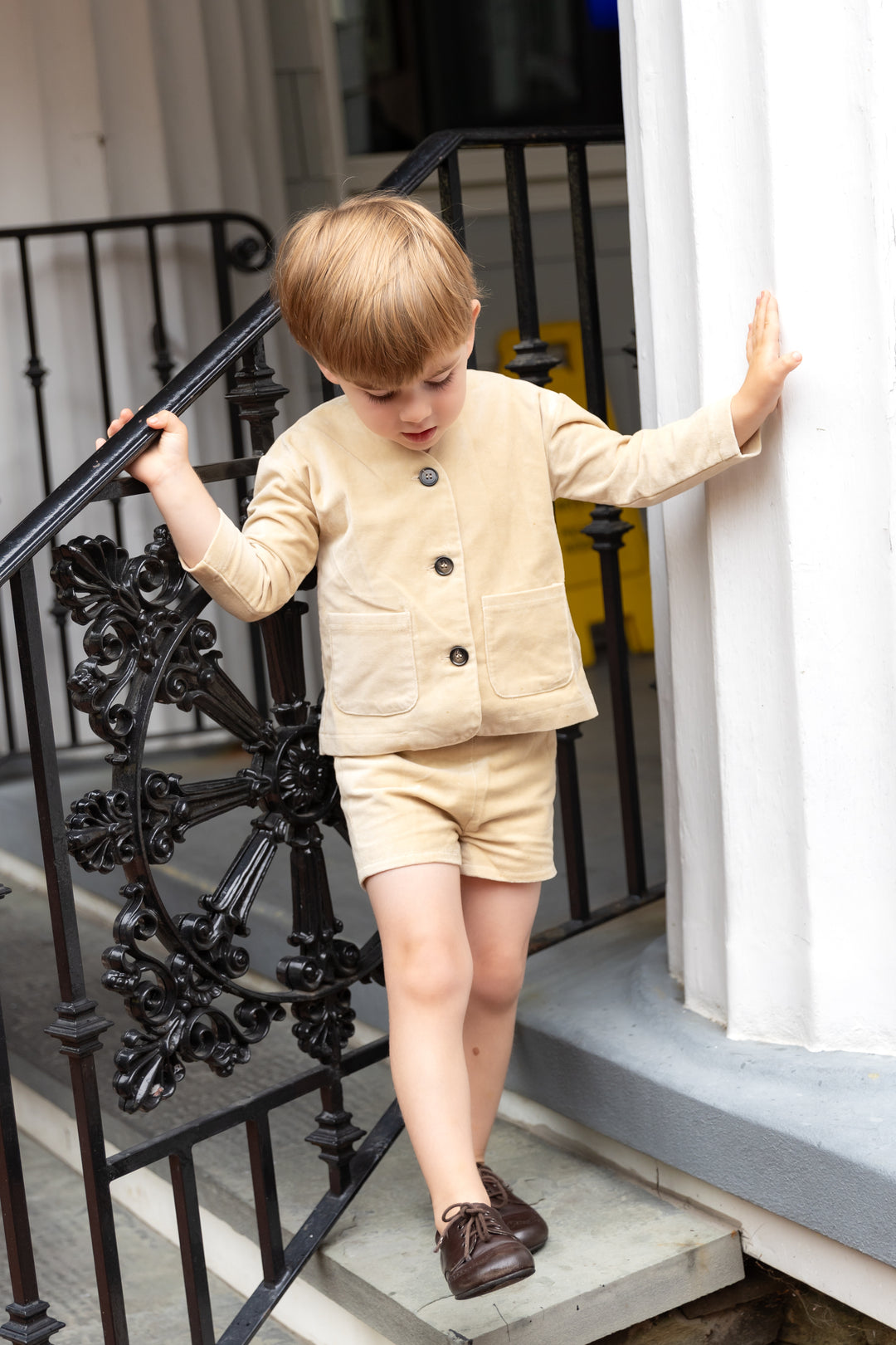 blazer crushed velour - tan