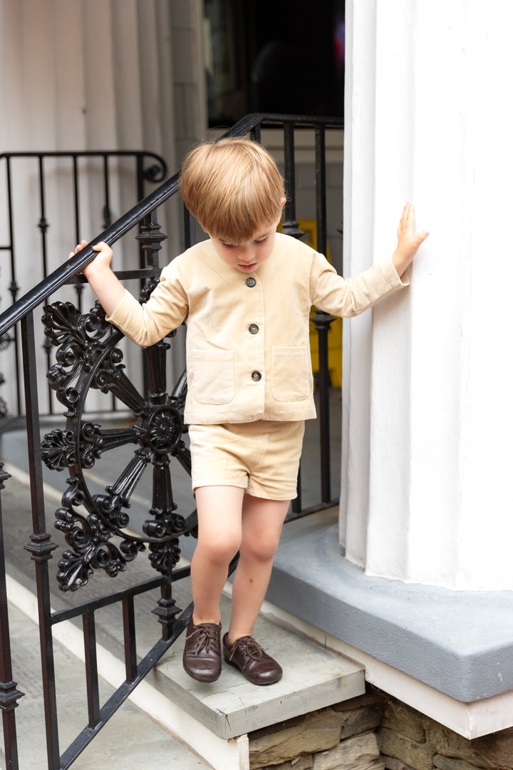 shorts crushed velour - tan