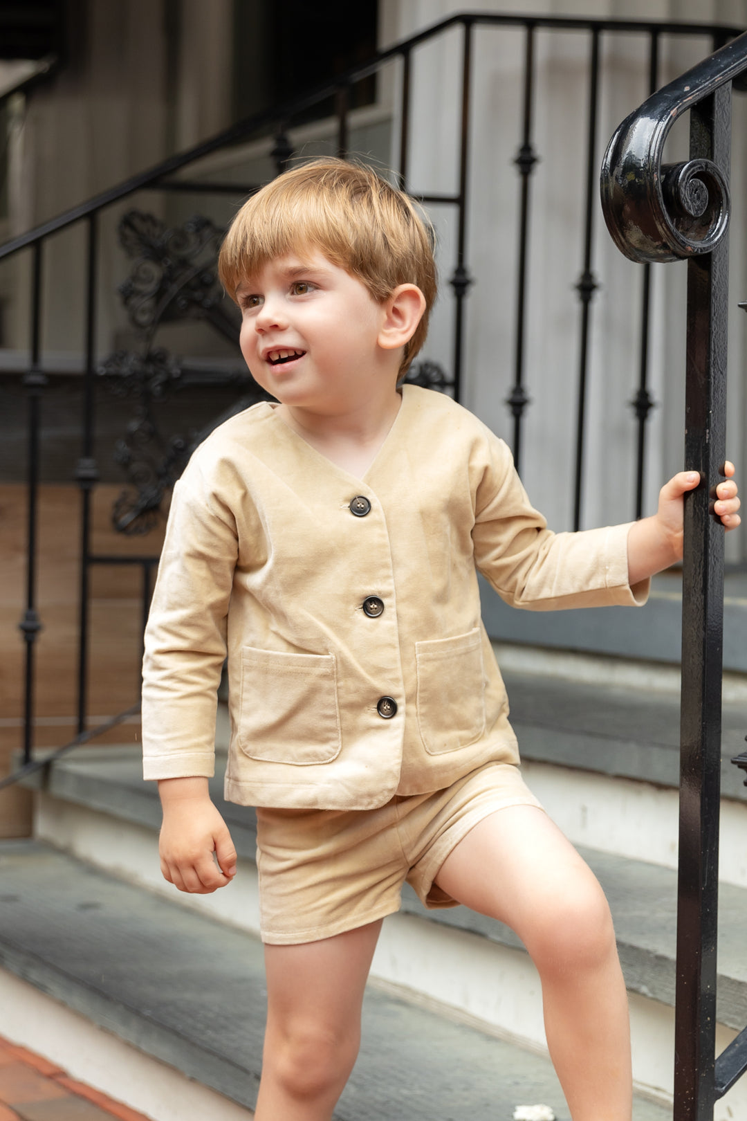 shorts crushed velour - tan