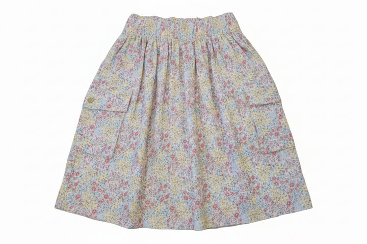 skirt floral print with side pockets - lemon