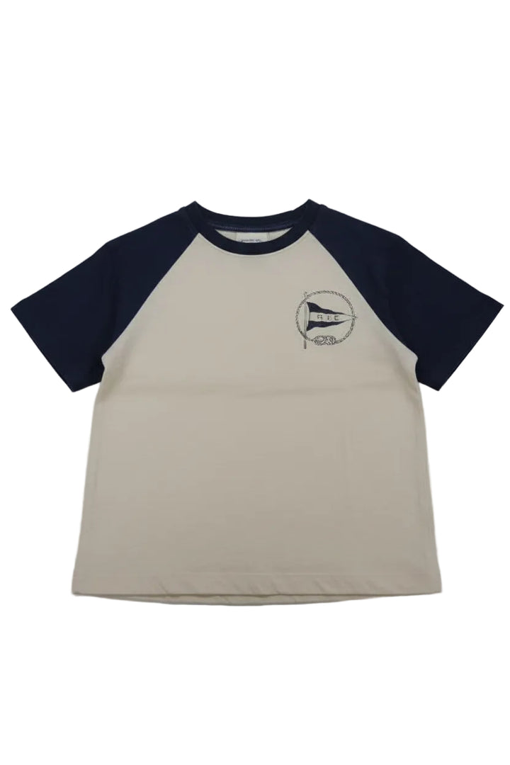 tee s/s contrast nautical flag - natural