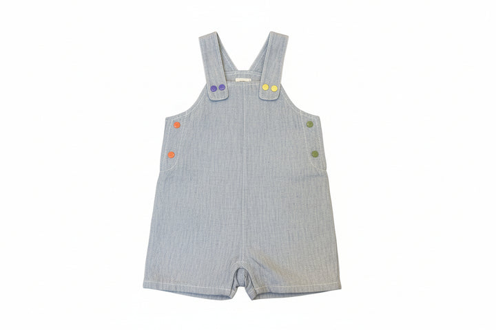 one piece denim snaps overall - light blue-86