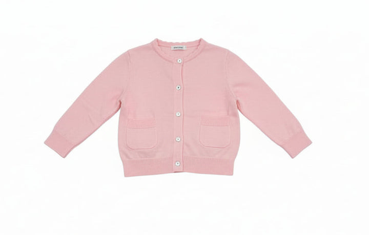 cardigan knit scalloped neck - pink-650