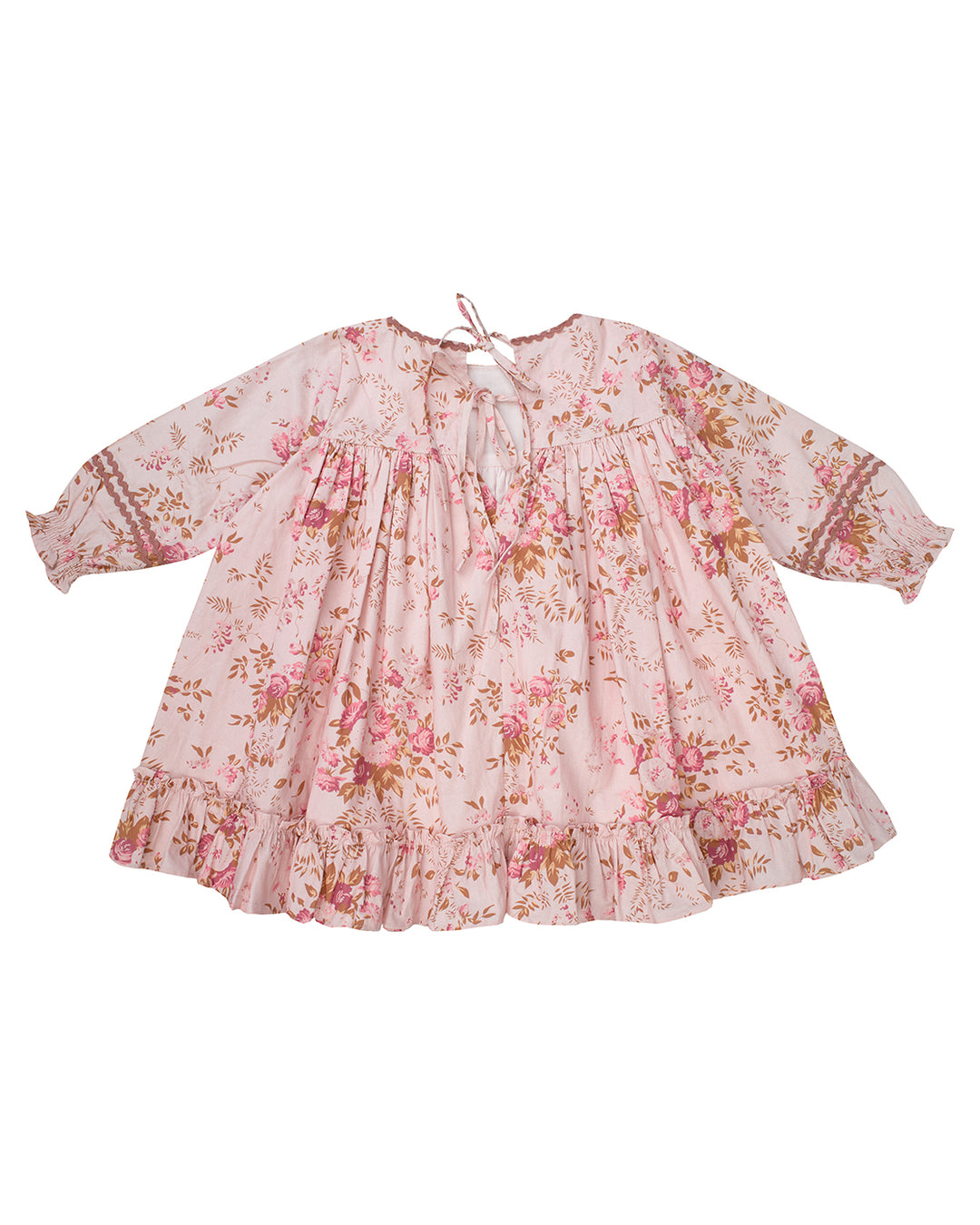 dress high waisted floral ric rac detail - big flowers