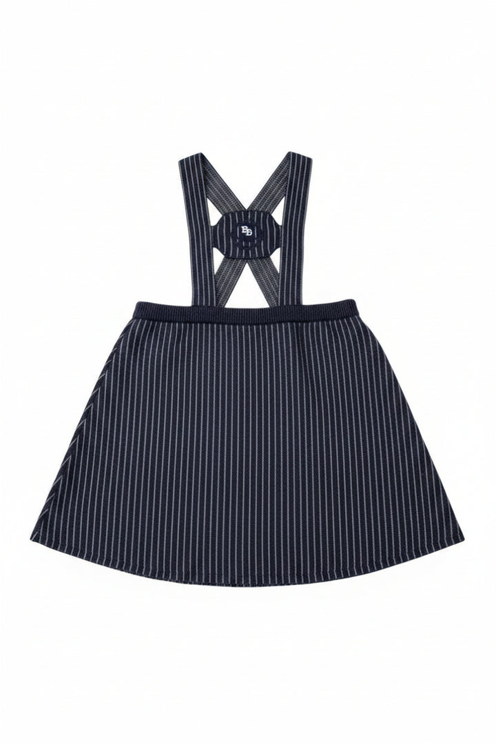 dress knit pinstriped h strap jumper - navy/grey