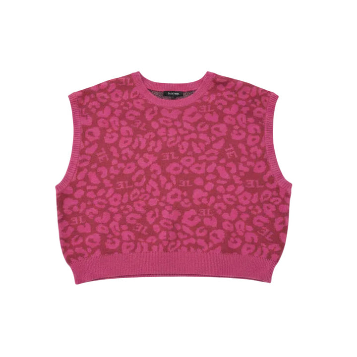 vest leopard print knit - raspberry-41