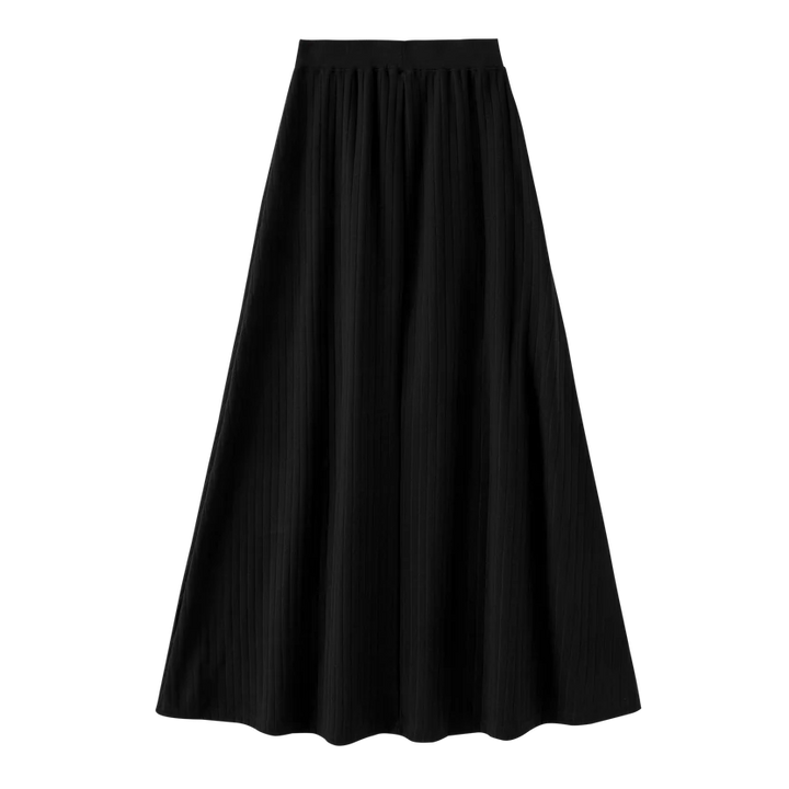 skirt ribbed maxi - black