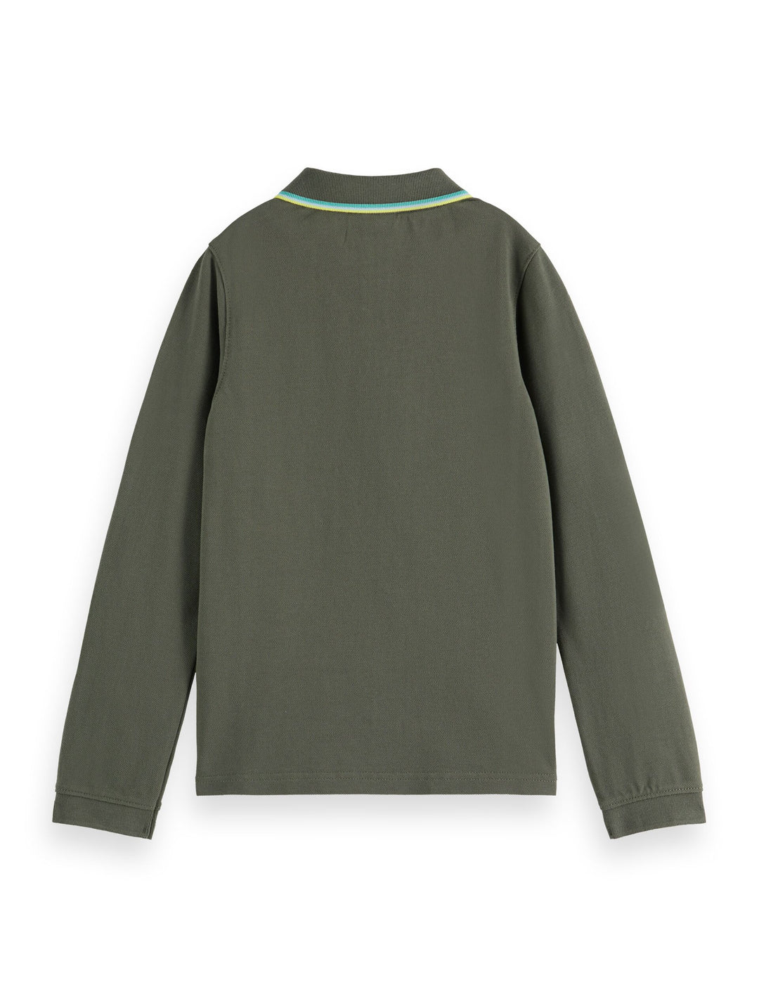 polo l/s stripe trim collar - dark green-301
