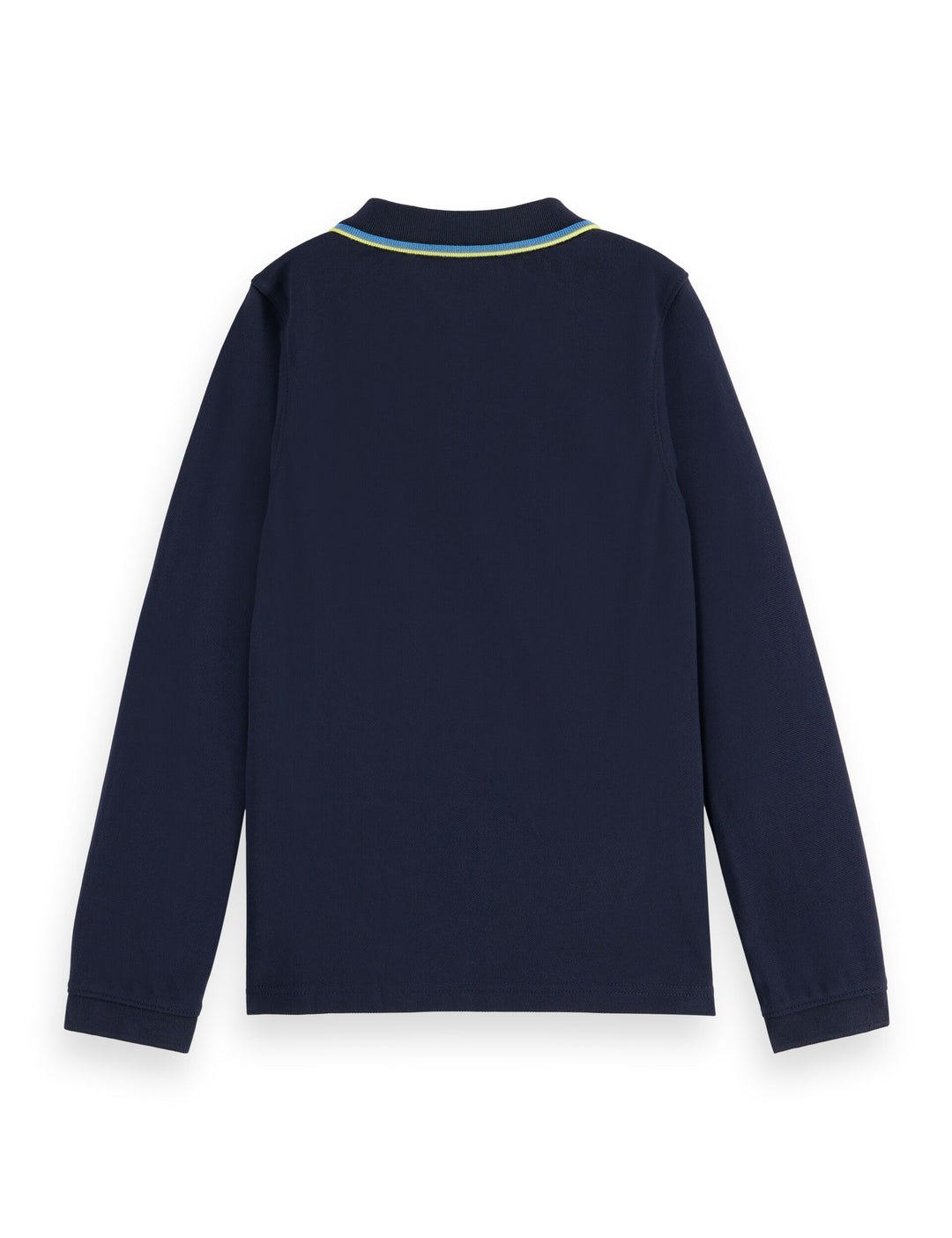 polo l/s stripe trim collar - navy-401
