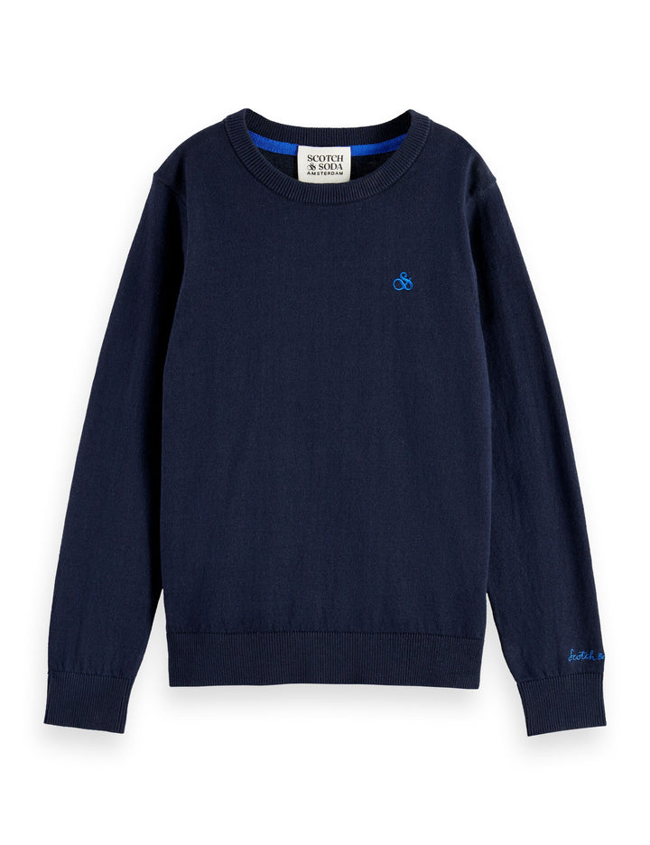 top l/s mini logo sweater - navy-401