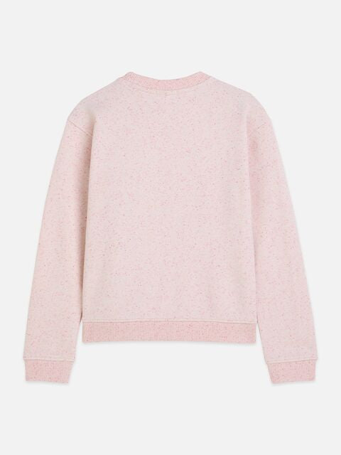 top l/s speckled graphic logo sweatshirt - eggnog-270