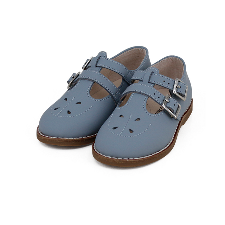 shoes clunky estella double t strap - blue