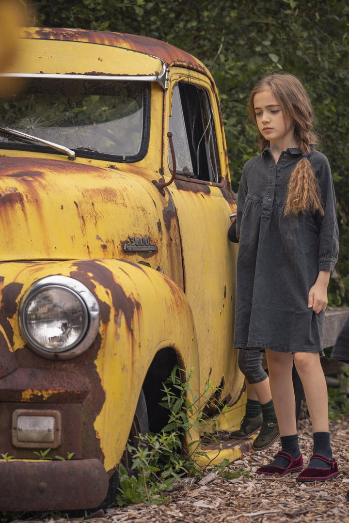 dress denim shirt - smoke denim