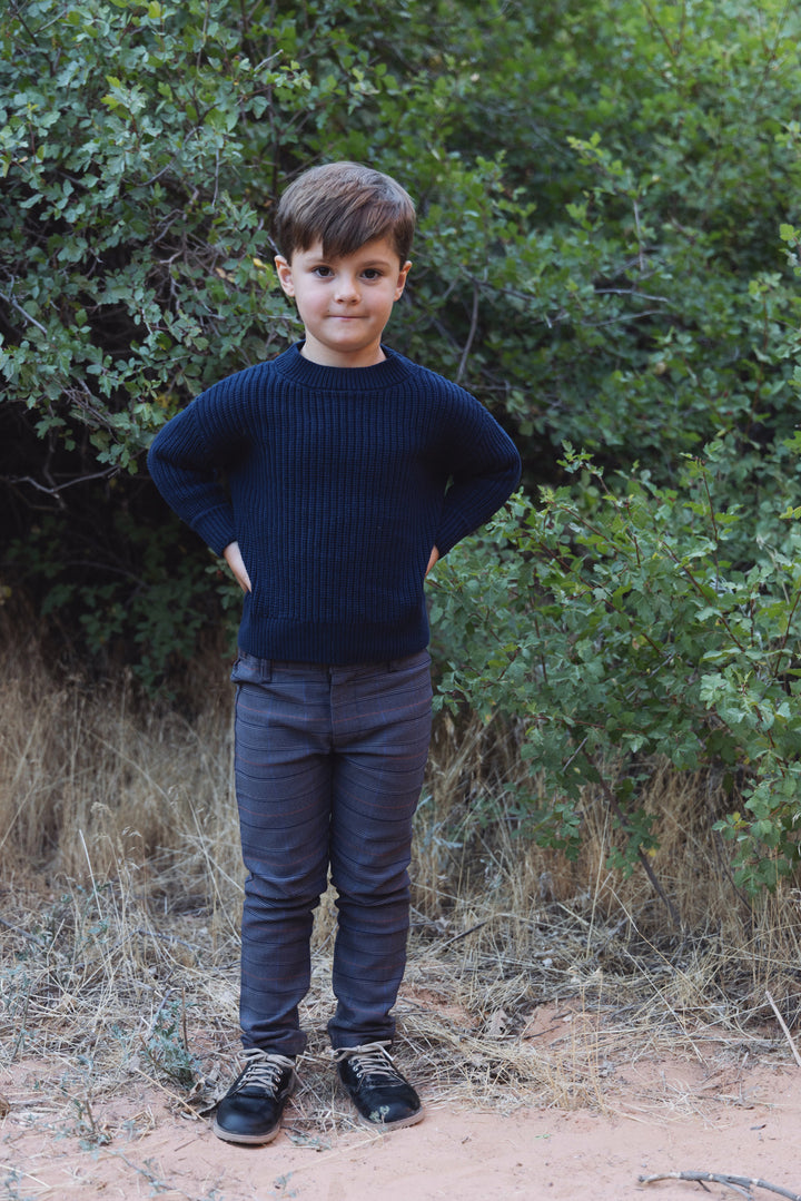 top l/s chunky ribbed sweater - navy