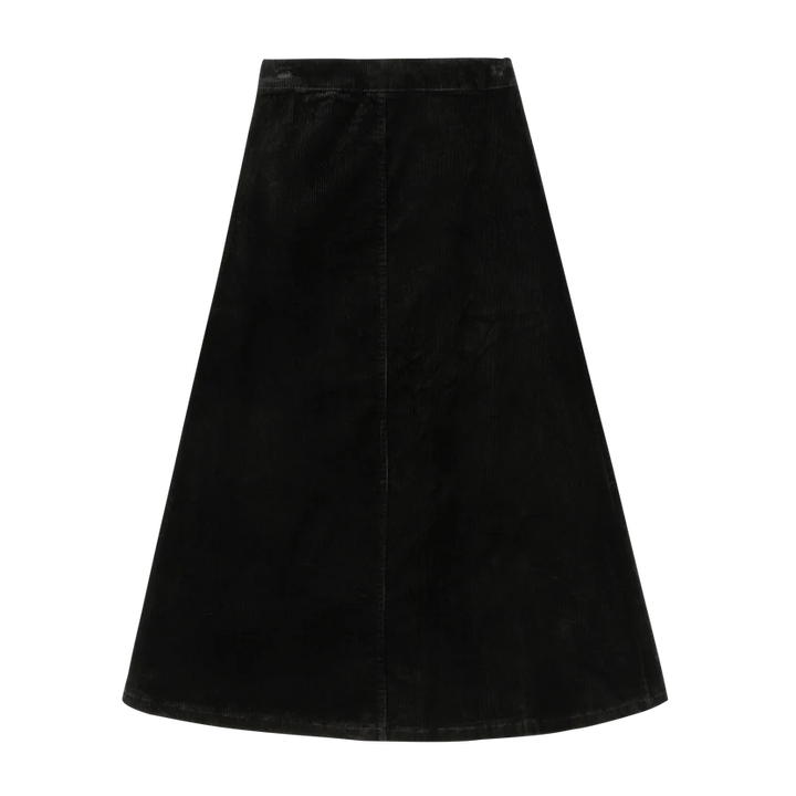 skirt corduroy with pockets - black